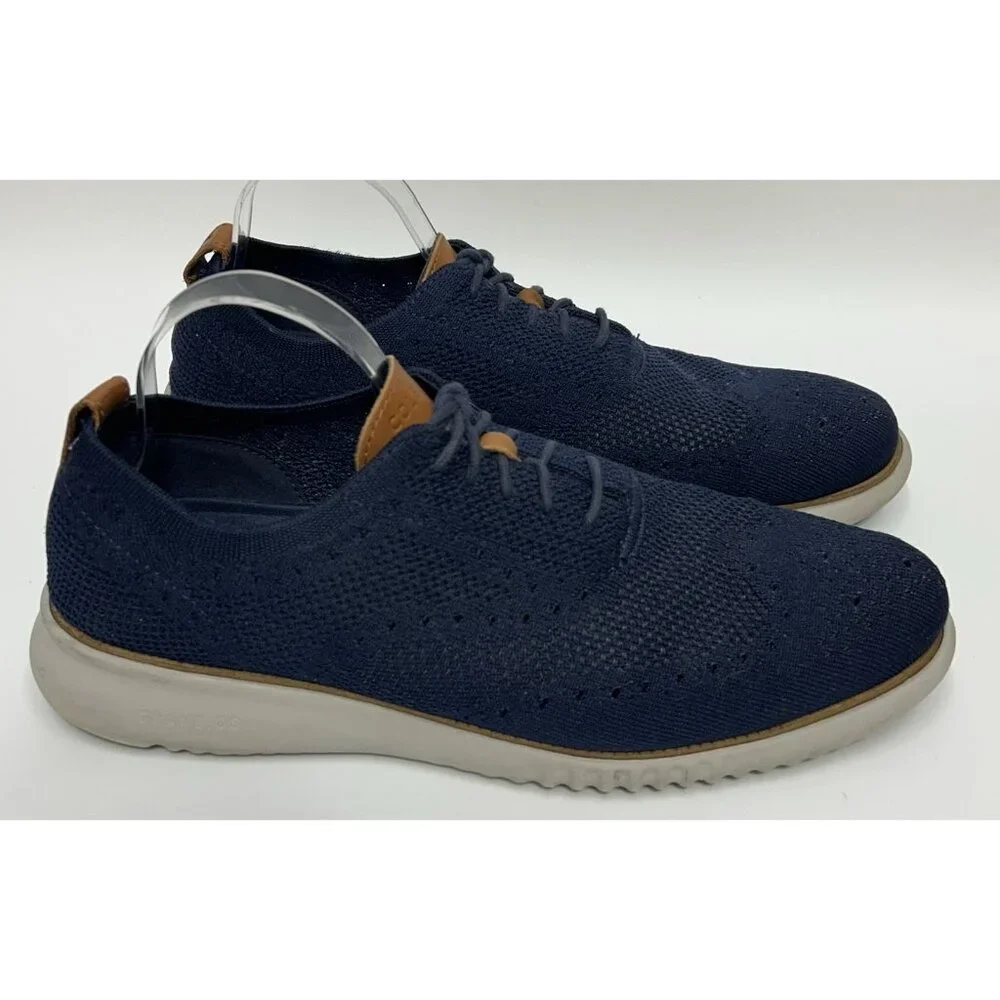Cole Haan Shoes Mens 12 M 2.Zerogrand Stitchlite Blue Wingtip Oxford C27569 Golf